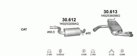Глушитель Skoda Yeti (2009-) 30612
