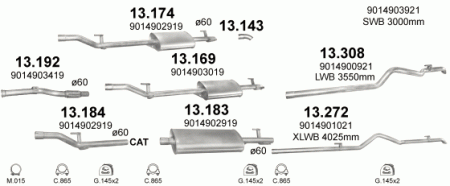 Глушитель Mercedes Sprinter W901-905 (1995-2006) 13192