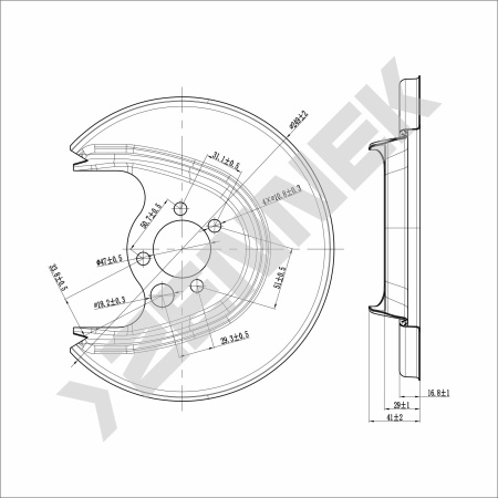 Кожух защитный тормозного диска Seat Ibiza (1993-2002) DCD0140