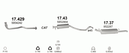 Глушитель Opel Vectra A (1988-1995) 1743