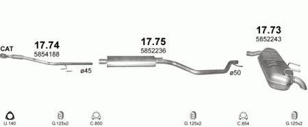 Глушитель Opel Vectra C (2002-2009) 1773