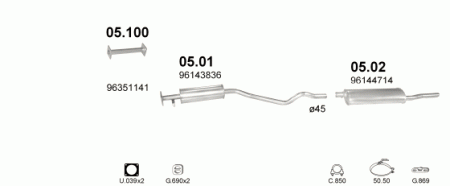 Глушитель Daewoo Espero KLEJ (1990-1997) 501