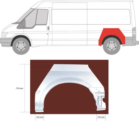 Арка задняя правая Ford Transit (2000-2013) P2509594