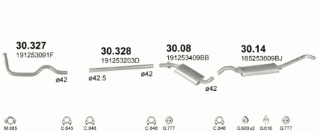 Глушитель Volkswagen Passat B4 (1993-1997) 30328
