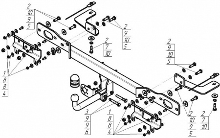 Прицепное устройство (фаркоп) Geely Atlas (2016-2021) 94201A